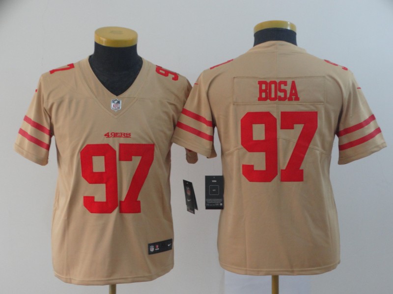 youth San Francisco 49ers #97 Bosa 2019 Vapor Untouchable Nike Yellow Inverted Legend NFL Jerseys->san francisco 49ers->NFL Jersey